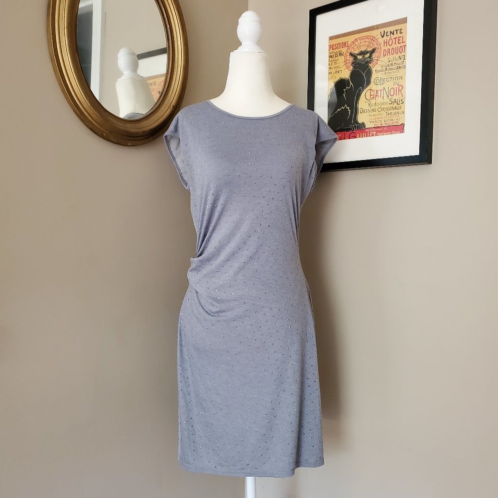 Rebecca Taylor RARE Gray Dress - Nailhead Sheath Dress Size Small Like New - Picture 2 of 16